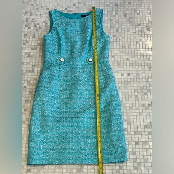 Tahari by Arthur S Levine Turquoise Blue Sheath Dress - Picture 9 of 13